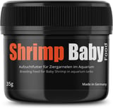 Black container of Shrimp Baby Food, 35g aquarium breeding feed made in Germany
